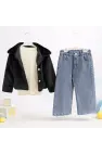 Peluş Ceketli Üçlü Takım