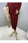 V Pelerin Modal Kumaş İkili Takım