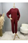 V Pelerin Modal Kumaş İkili Takım