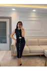 Kemer Detaylı Denim Elbise