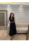 Fermuarlı Kemer Detaylı Elbise