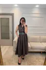 Fermuarlı Kemer Detaylı Elbise