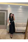 Fermuarlı Kemer Detaylı Elbise
