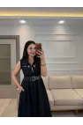 Fermuarlı Kemer Detaylı Elbise