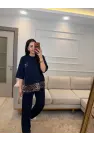 Leopar Fular Detaylı İkili Takım
