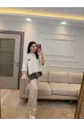 Leopar Fular Detaylı İkili Takım