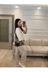Leopar Fular Detaylı İkili Takım