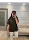 Yazı Nakış Fularlı T-Shirt