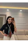 Yazı Nakış Fularlı T-Shirt
