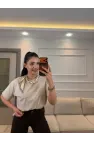 Yaka İncili Fularlı T-Shirt