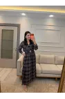 Ekoseli Astarlı Gömlek Etek Takım