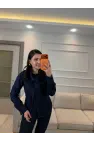 Paira Fularlı Denim Gömlek