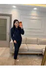 Paira Fularlı Denim Gömlek