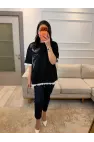 Nofel Dantel Çiçek Detaylı T-Shirt