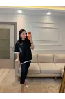 Nofel Dantel Çiçek Detaylı T-Shirt
