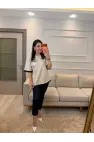 Nofel Dantel Çiçek Detaylı T-Shirt