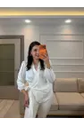 Dantel Detaylı Bağlamalı Saten Gömlek