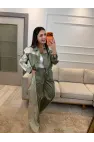 Tasarım Saten Mix Ceket Pantolon Takım