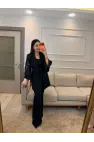 Double Kol Tasarım Blazer Ceket Pantolon Takım