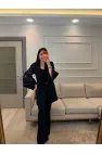 Double Kol Tasarım Blazer Ceket Pantolon Takım