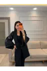 Double Kol Tasarım Blazer Ceket Pantolon Takım
