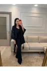 Double Kol Tasarım Blazer Ceket Pantolon Takım