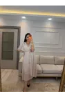 Kısa Kollu Kol Volanlı Şifon Elbise