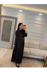 Tasarım Kapalı Madonna Detaylı Güpür Elbise