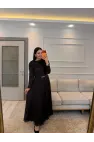 Tasarım Kapalı Madonna Detaylı Güpür Elbise