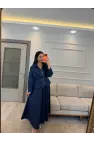 Pens Detaylı Ceket Etek Denim Takım