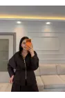 Pens Detaylı Ceket Etek Denim Takım