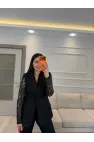 Dantel Detaylı Blazer Ceket Pantolon Takım