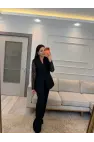 Dantel Detaylı Blazer Ceket Pantolon Takım
