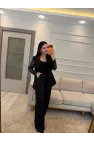 Dantel Detaylı Blazer Ceket Pantolon Takım