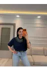 Mairin Yaka Taşlı T-Shirt