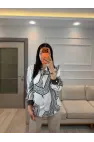 Çizgili Şifon Gömlek
