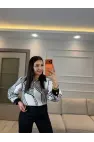 Çizgili Şifon Gömlek