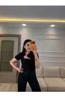 Yaka Dekolte Toka Detaylı Bluz
