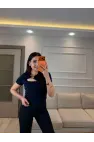 Yaka Dekolte Toka Detaylı Bluz