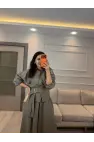 Gold Toka Detaylı Gömlek Etek Takım