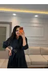 Gold Toka Detaylı Gömlek Etek Takım