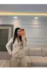Gül Detaylı Blazer Ceket Takım