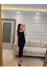 Aksesuar Detaylı Drapeli Elbise