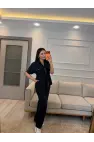 Fermuarlı Bel Büzgülü Tensel Takım