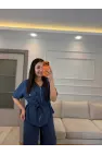 Fermuarlı Bel Büzgülü Tensel Takım