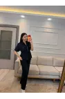 Fermuarlı Bel Büzgülü Tensel Takım