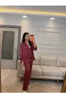 İthal Kumaş Parlak Kapüşonlu Takım