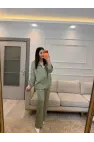 İthal Kumaş Parlak Kapüşonlu Takım