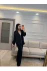 İthal Kumaş Parlak Kapüşonlu Takım