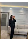 İthal Kumaş Parlak Kapüşonlu Takım